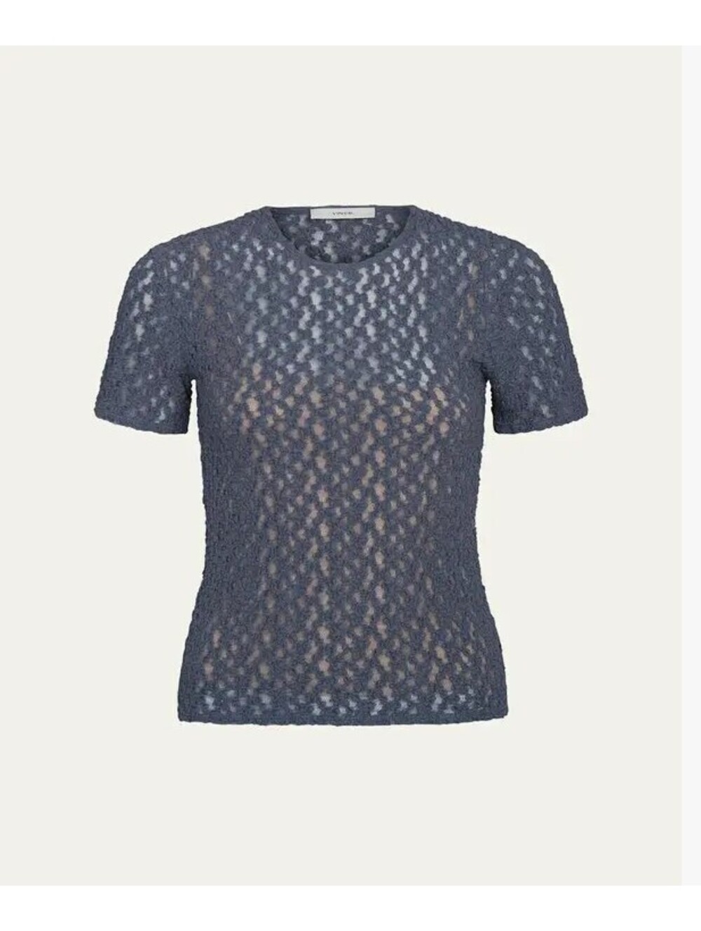 NWT Vince short sleeve smocked top in textured blue floral size small